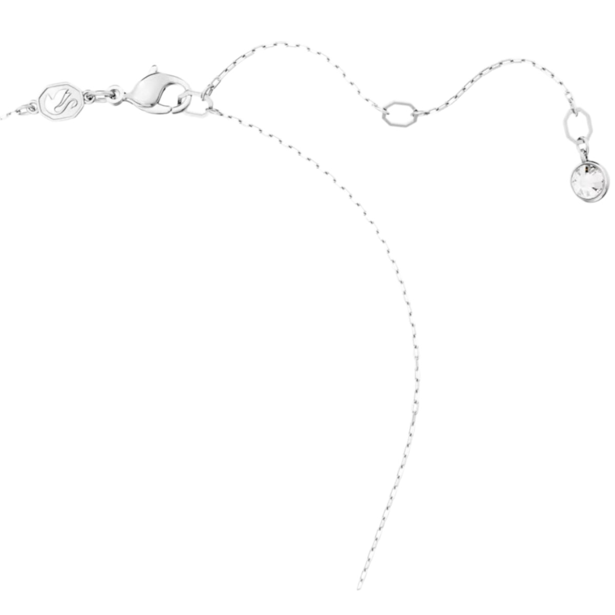 Swarovski Luna Moon Pendant Necklace, White and Rhodium Plated