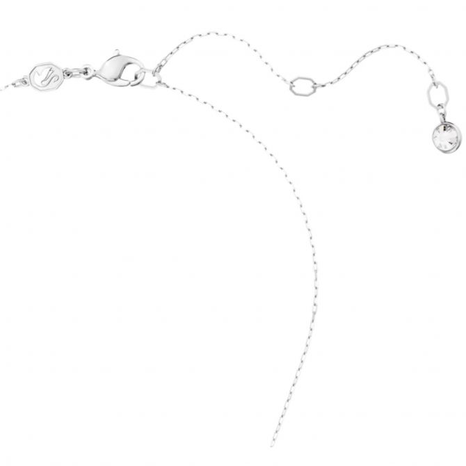 Swarovski Luna Moon Pendant Necklace, White and Rhodium