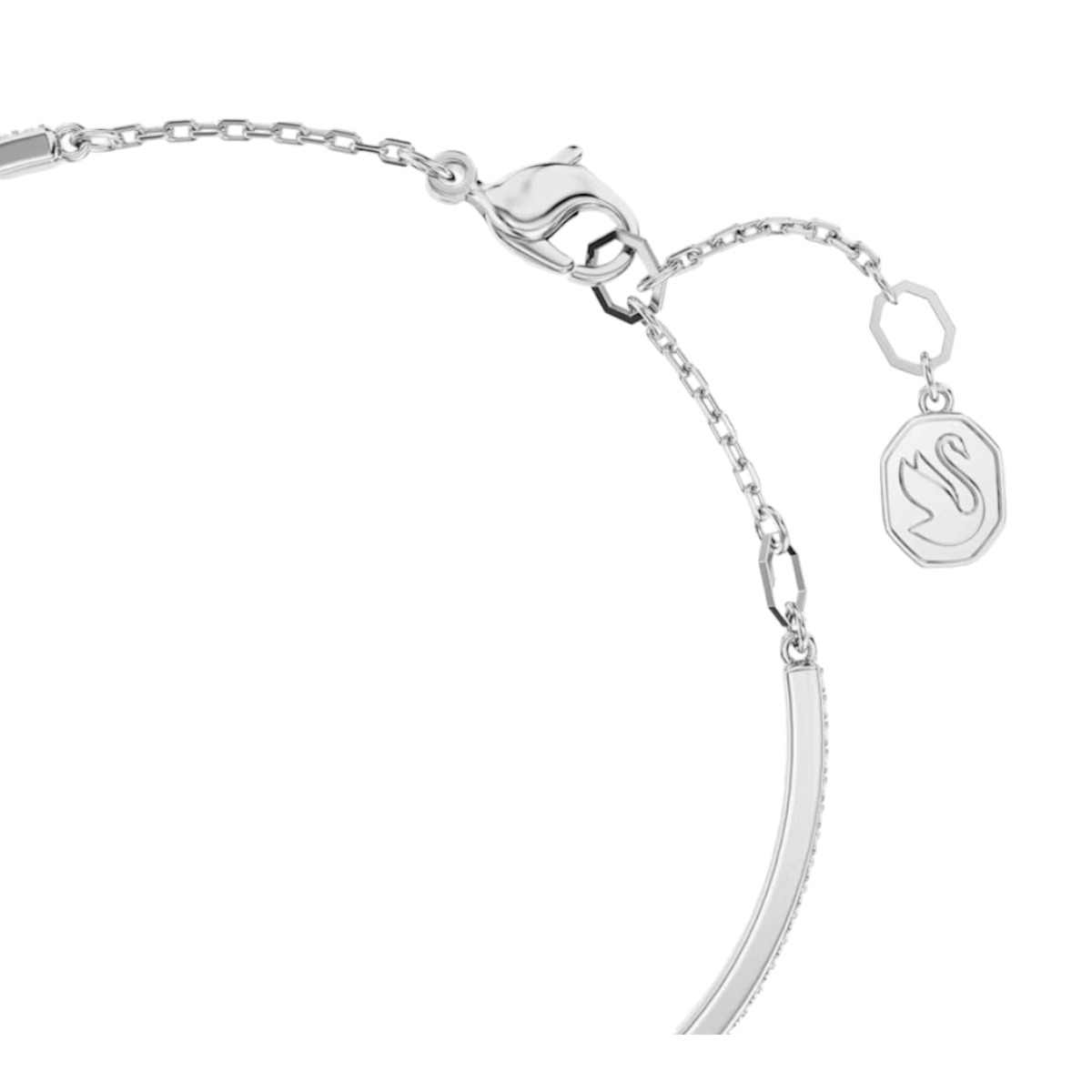 Swarovski Luna Moon Bangle, White and Rhodium Plated