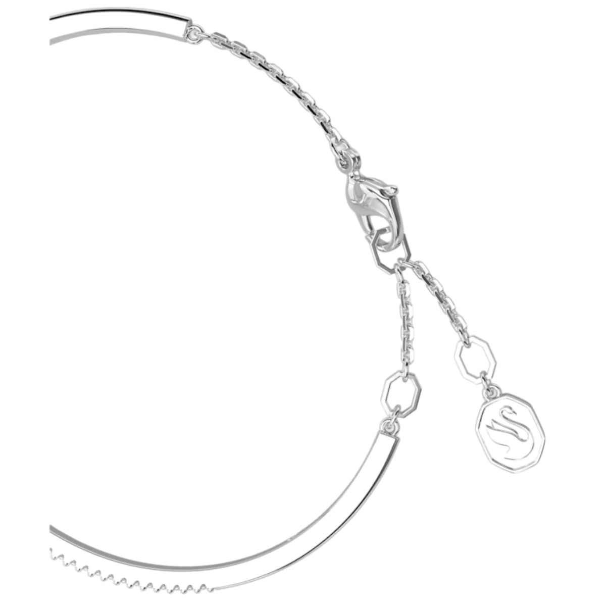 Swarovski Mesmera Mixed Cuts Bangle, White and Rhodium Plated