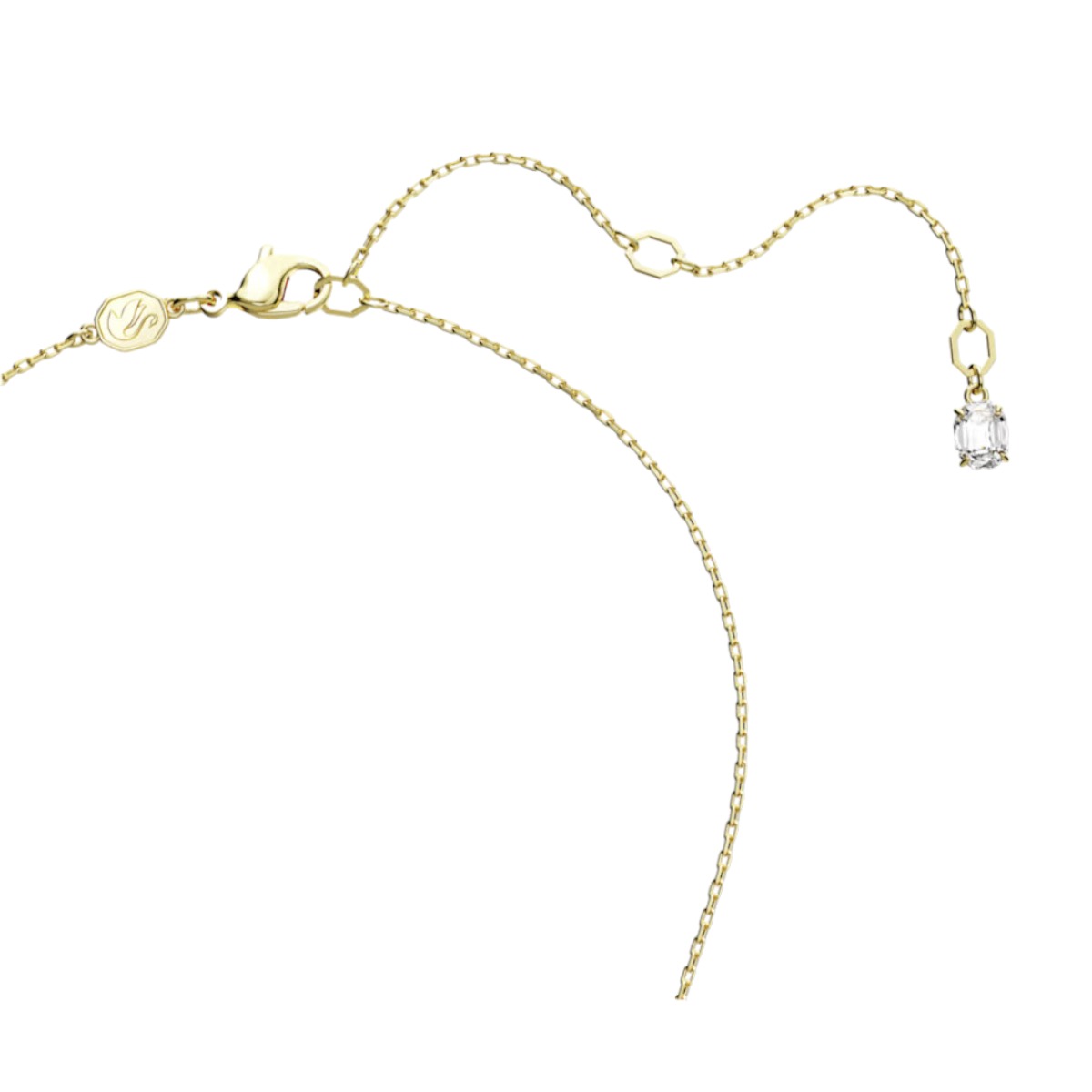 Swarovski Matrix Rectangular Cut Pendant Necklace, Green and Gold Tone Plated