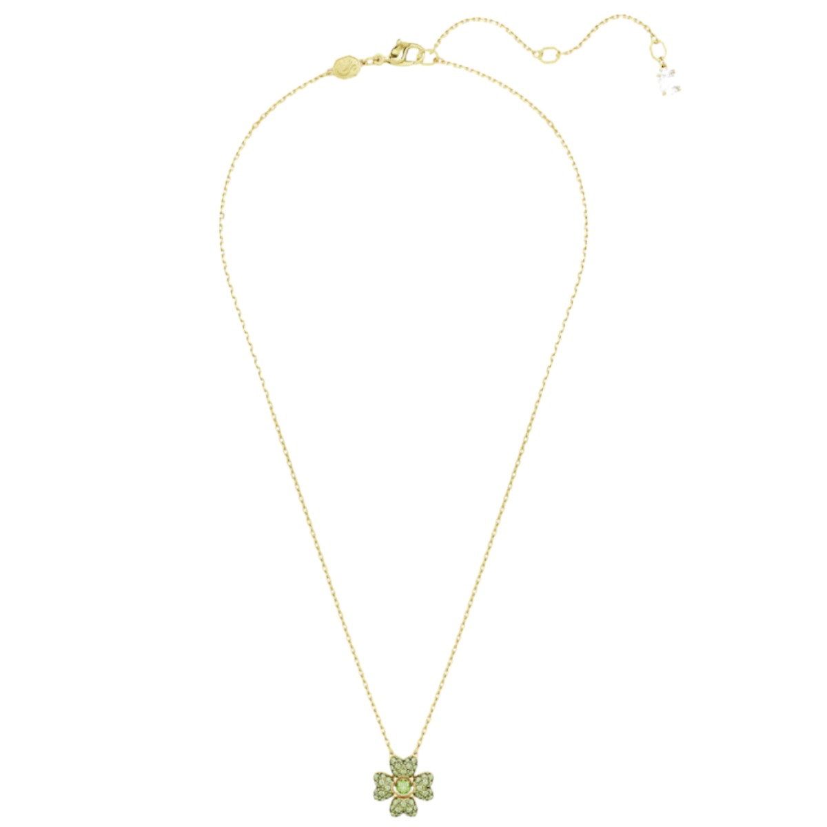Swarovski Idyllia Clover Pendant, Green and Gold Tone Plated