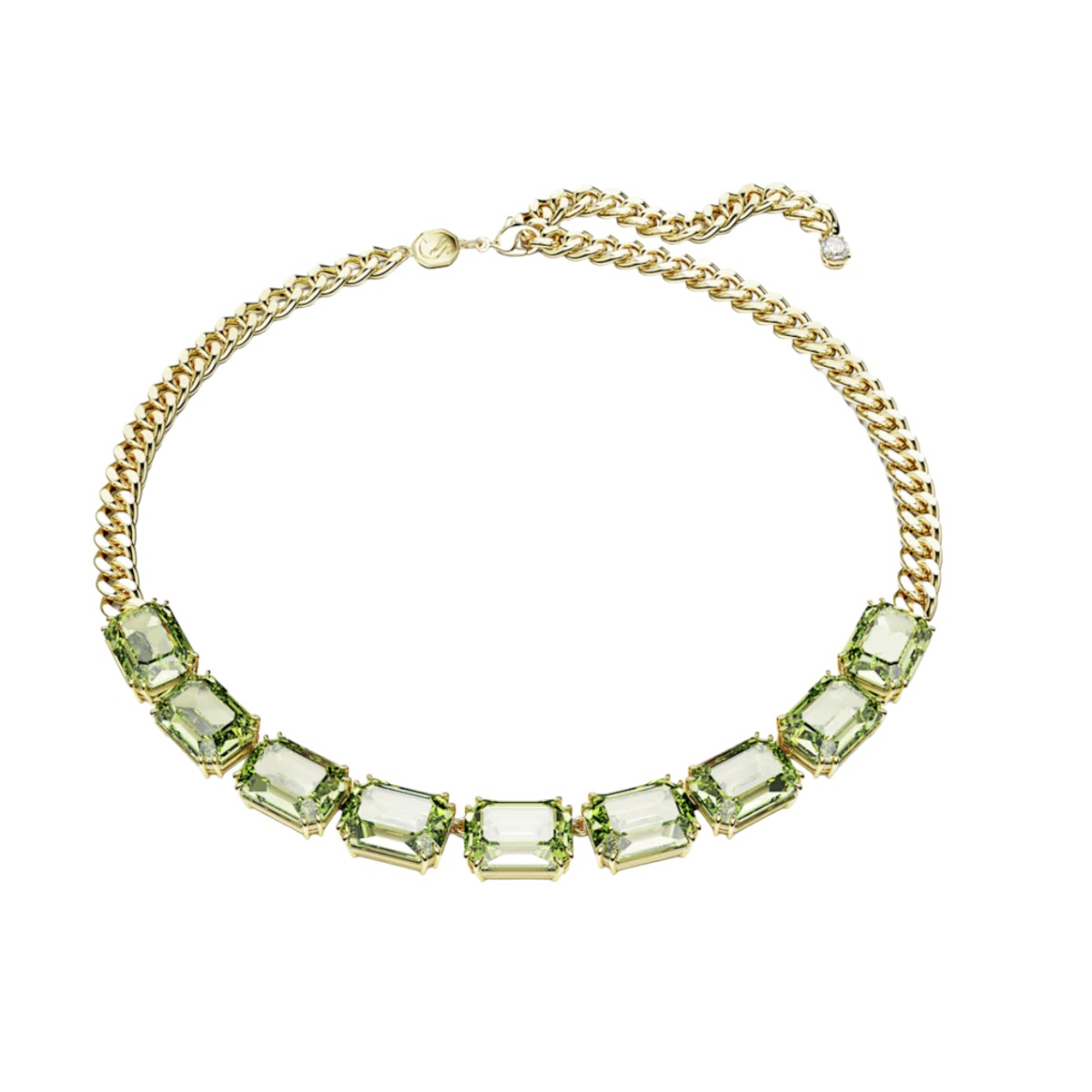 SWAROVSKI★Millenia Yペンダント グリーン & イエロー SW19 Swarovski Millenia Octagon Cut Necklace, Green and Gold Tone
