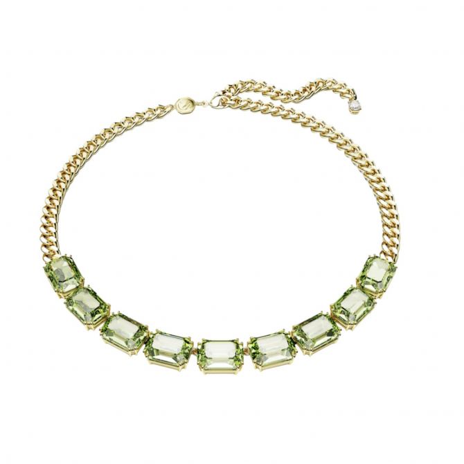 Swarovski Millenia Octagon Cut Necklace, Green and Gold Tone Plated
