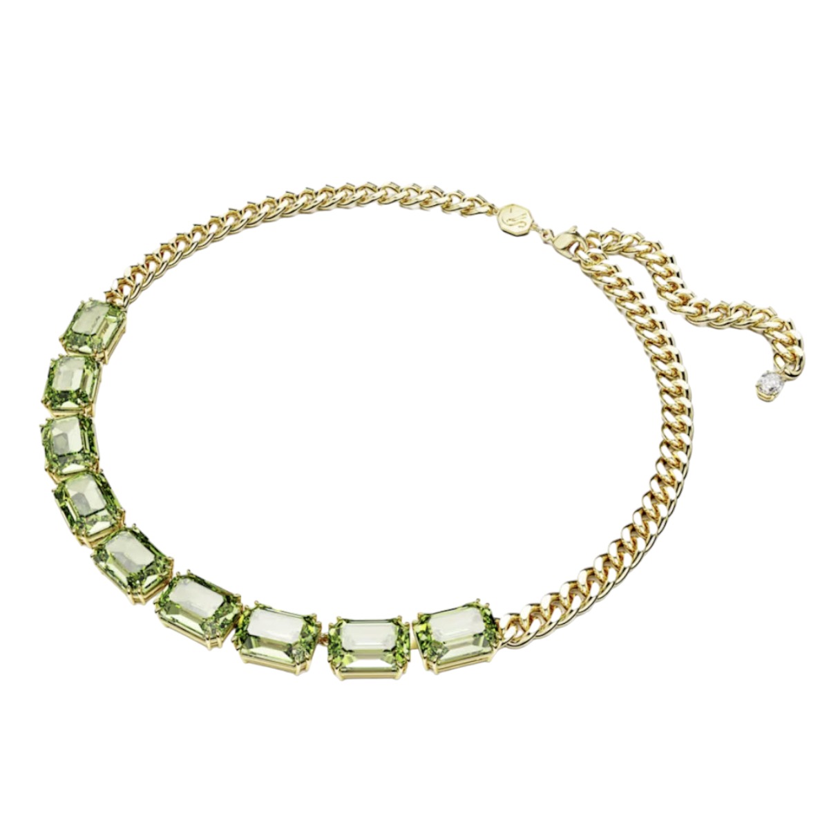Swarovski Millenia Octagon Cut Necklace, Green and Gold Tone Plated
