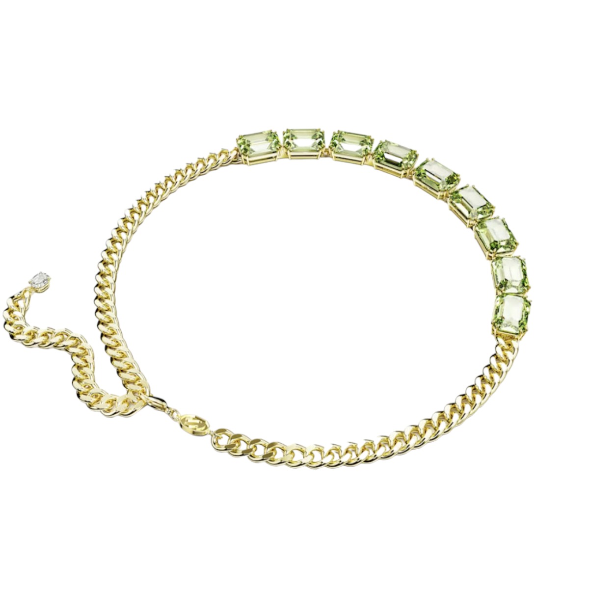 Swarovski Millenia Octagon Cut Necklace, Green and Gold Tone Plated