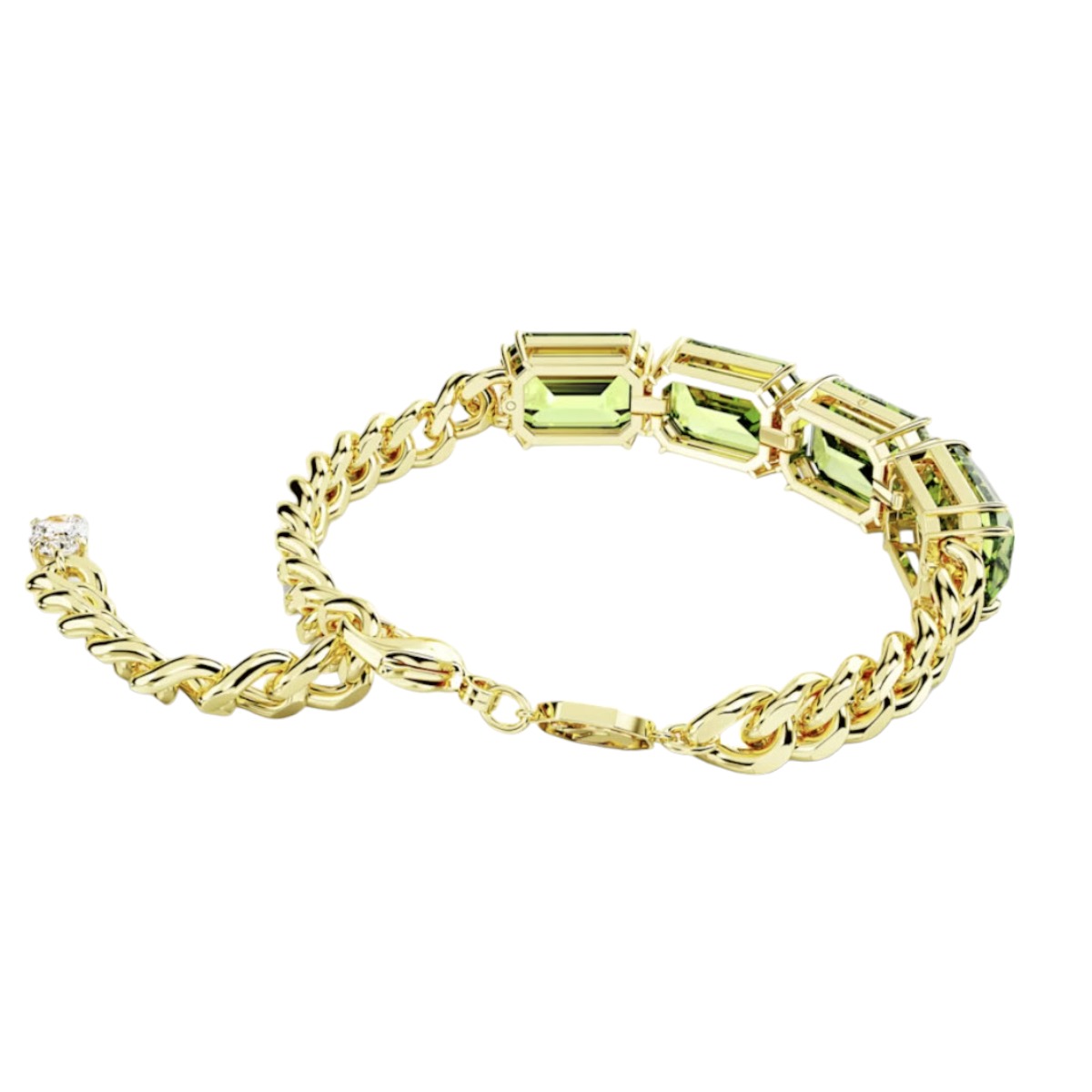 Swarovski Millenia Octagon Cut Bracelet, Green and Gold Tone Plated
