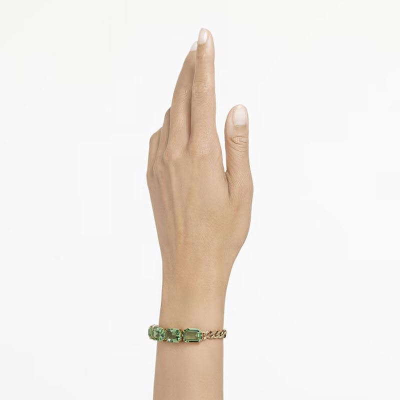 Swarovski Millenia Octagon Cut Bracelet, Green and Gold Tone Plated