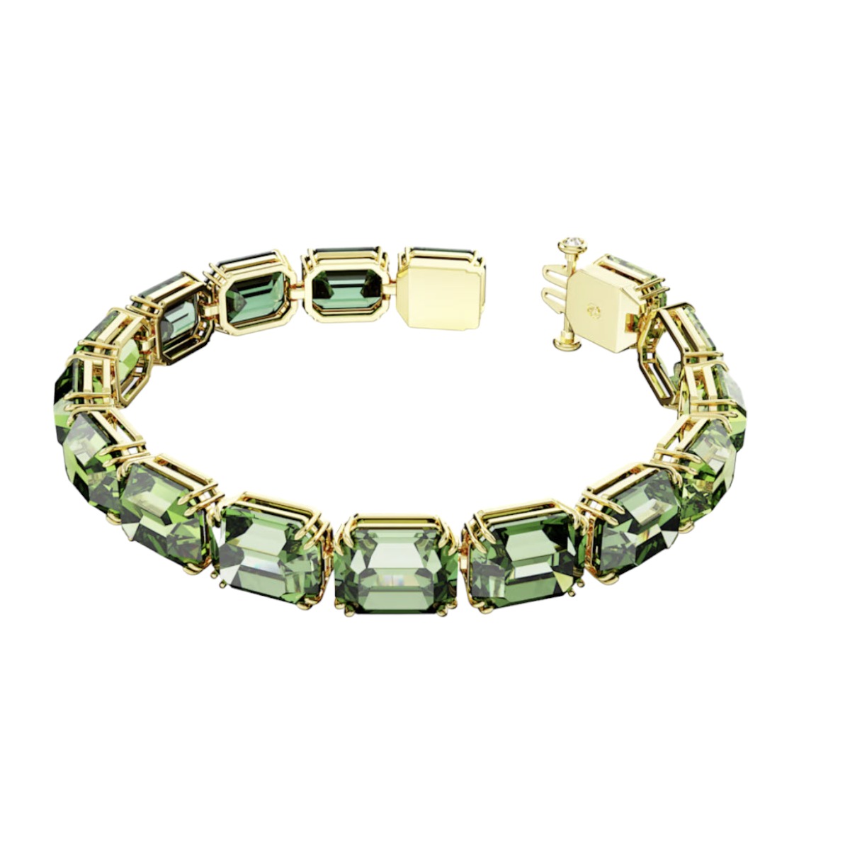 Swarovski Millenia Color Gradient Octagonal Cut Bracelet, Green and Gold Tone Plated
