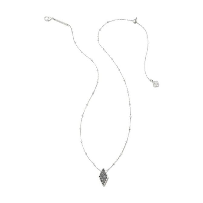 Kendra Scott Kinsley Silver Short Pendant Necklace in Platinum