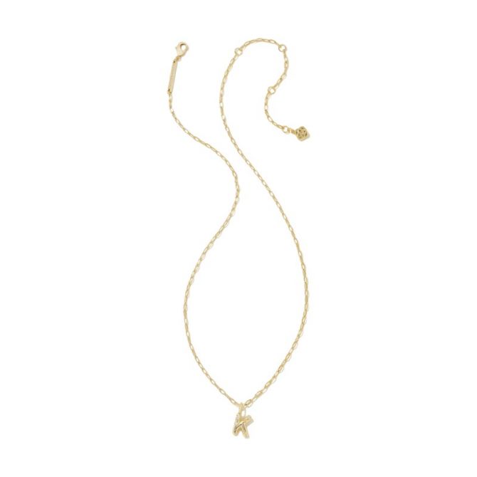 Kendra Scott Crystal Letter K Yellow Gold Plated Short Pendant