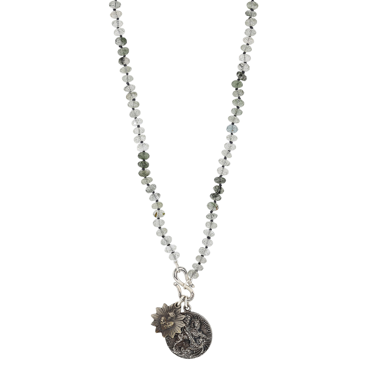 Miracle Icons by Mary Jo Pane Green Rutilated Quartz Necklace, 20