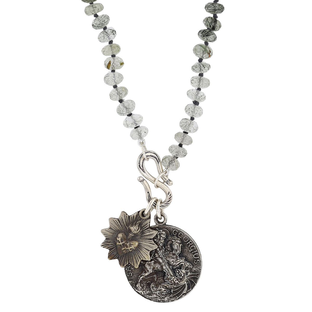 Miracle Icons by Mary Jo Pane Green Rutilated Quartz Necklace, 20