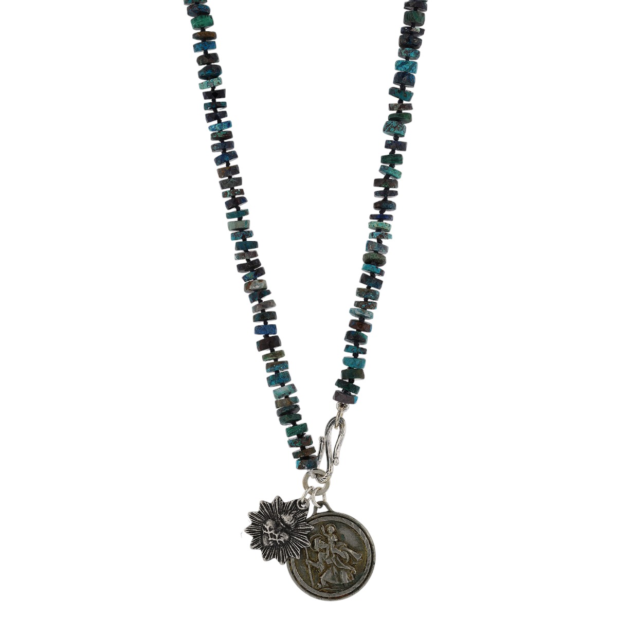 Miracle Icons by Mary Jo Pane Chrysocolla Necklace, 20
