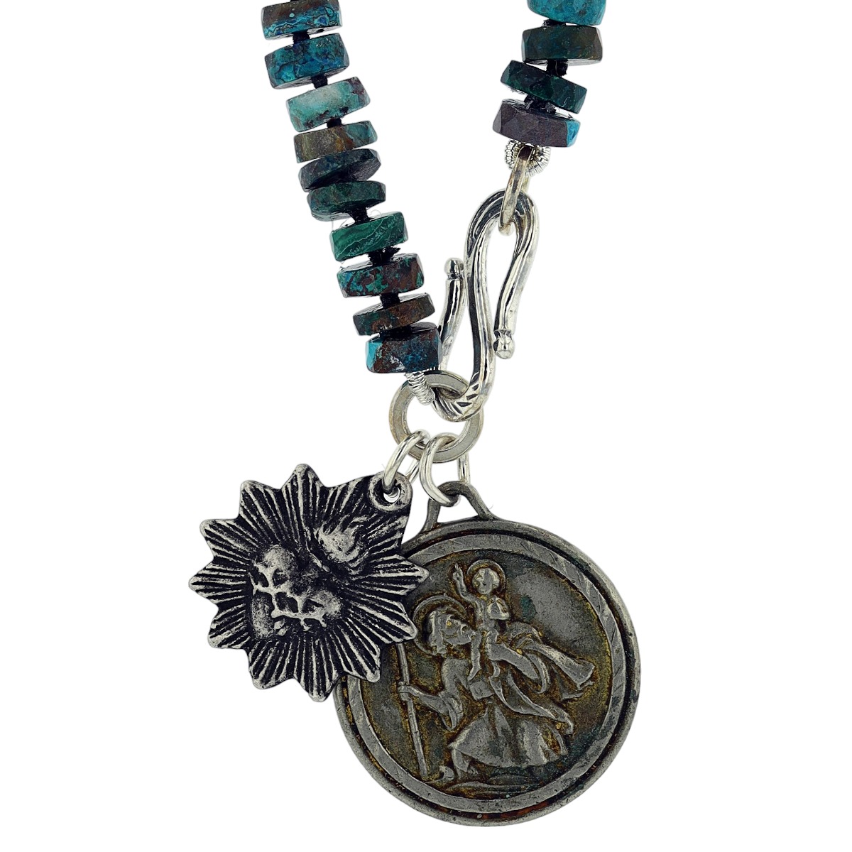 Miracle Icons by Mary Jo Pane Chrysocolla Necklace, 20
