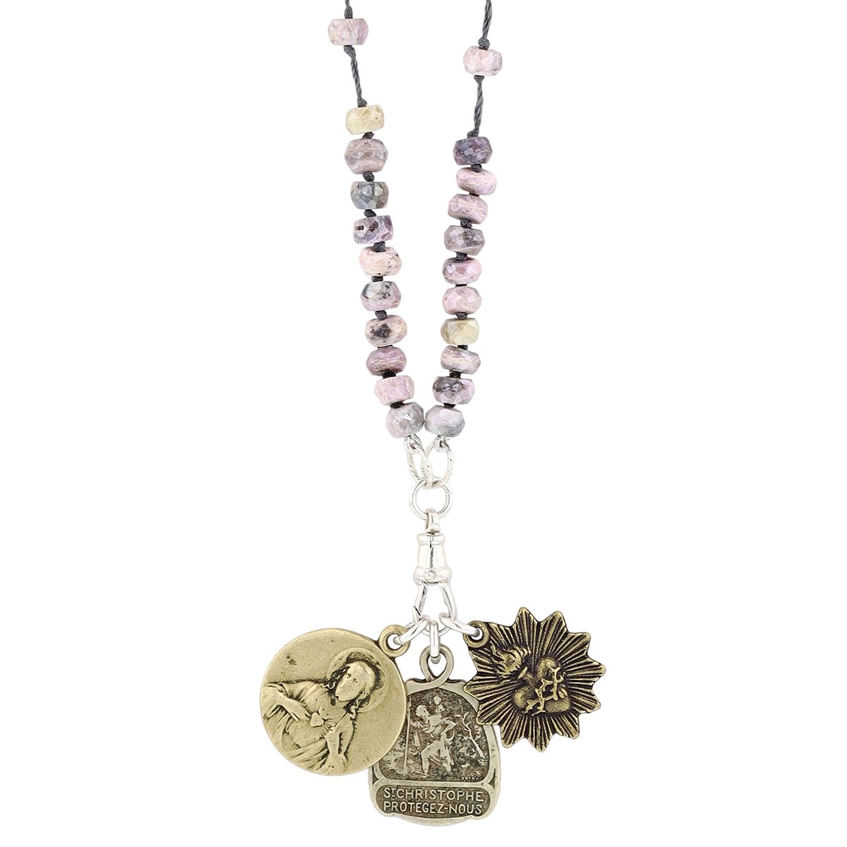 Miracle Icons by Mary Jo Pane Silverite Rosary Necklace