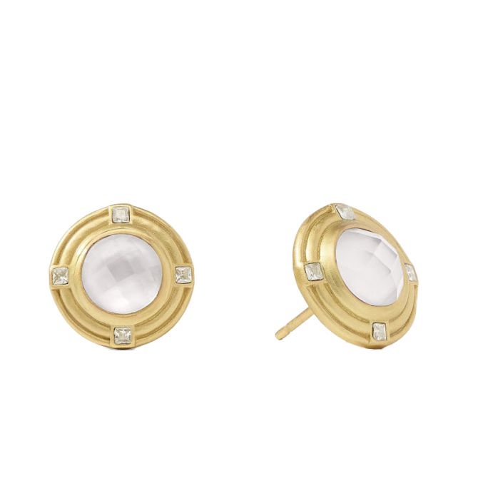 Julie Vos Astor Stone Stud Earrings, Iridescent Clear Crystal