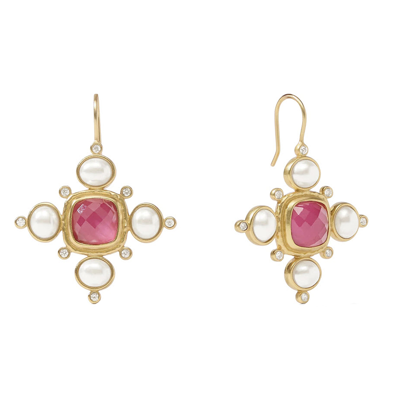 Julie Vos Tudor Earrings, Iridescent Raspberry