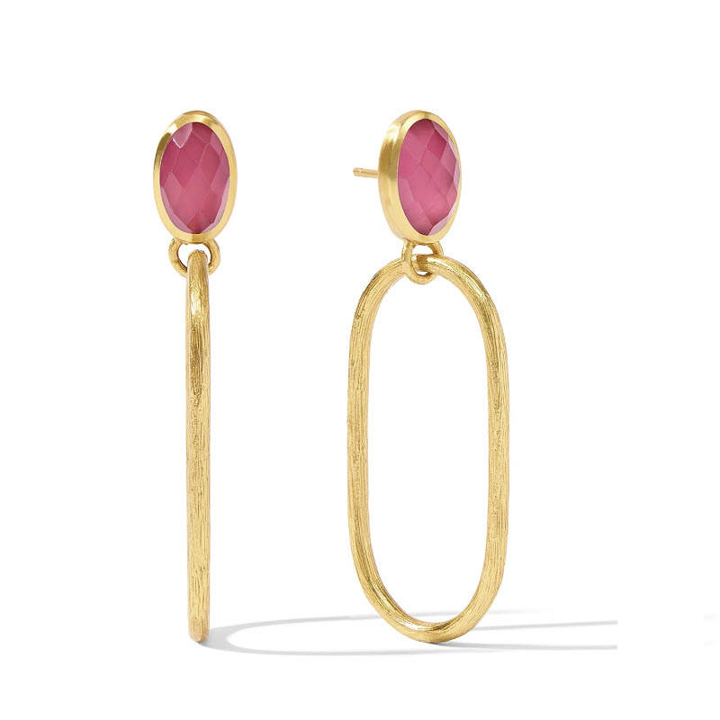 Julie Vos Ivy Statement Earrings, Iridescent Raspberry