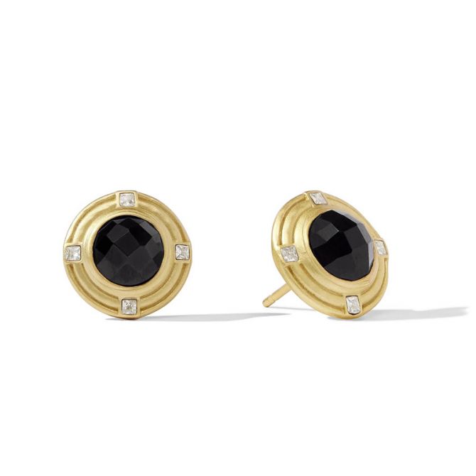 Julie Vos Astor Stone Stud Earrings, Obsidian Black