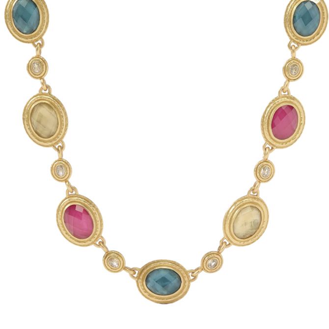 Julie Vos Tudor Stone Necklace, Iridescent Multi-Stone