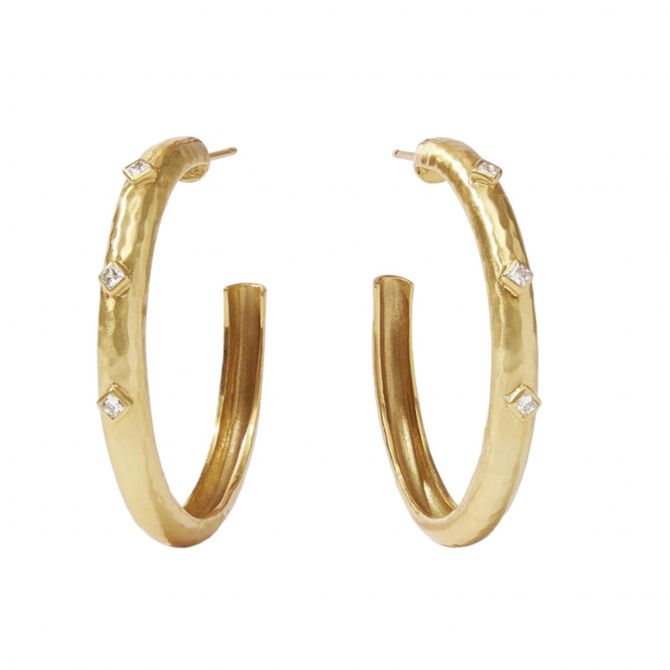 Julie Vos Noel Stone Hoop Earrings, Large | HP086GCZ-L