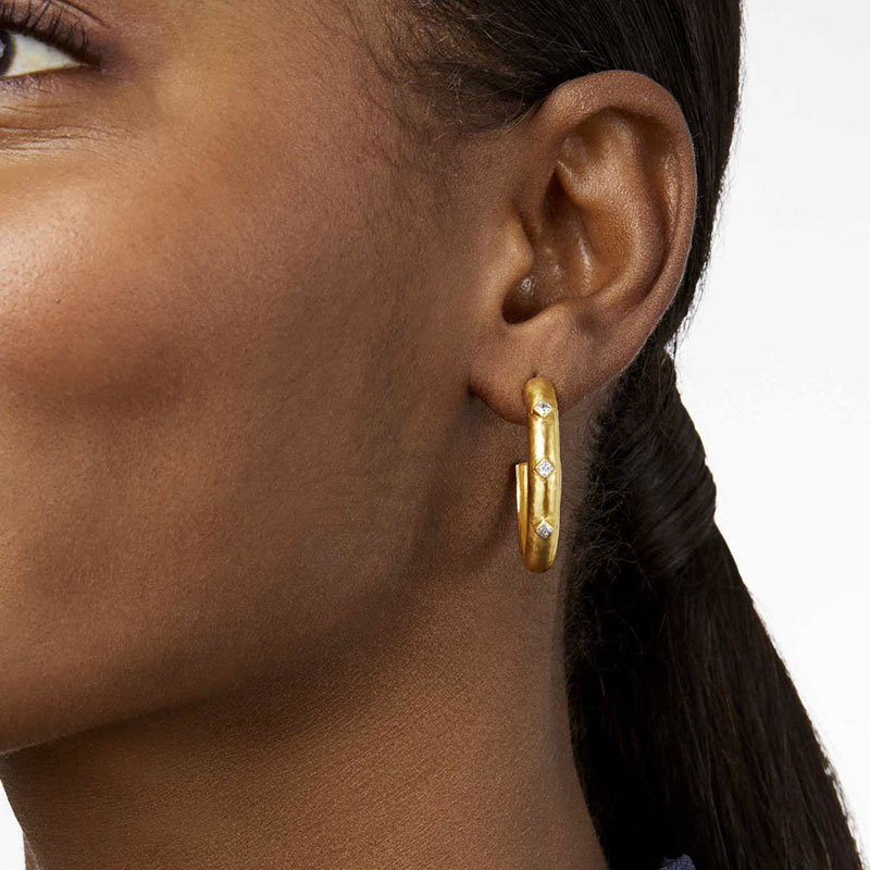 Julie Vos Noel Stone Hoop Earrings, Large