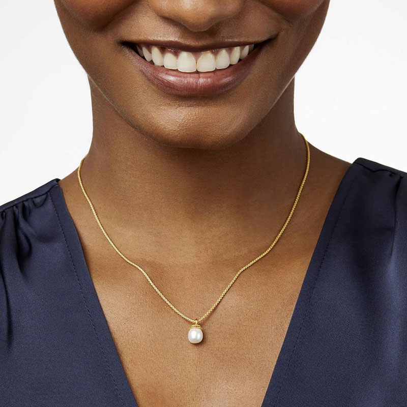 Julie Vos Noel Pearl Solitaire Necklace