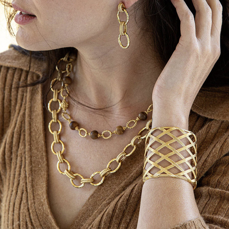 Capucine De Wulf Cleopatra Regal Necklace, Yellow Gold Plate