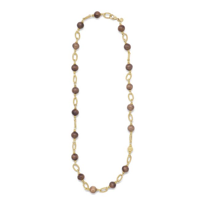Capucine De Wulf Earth Goddess Teak Link Necklace, 24"