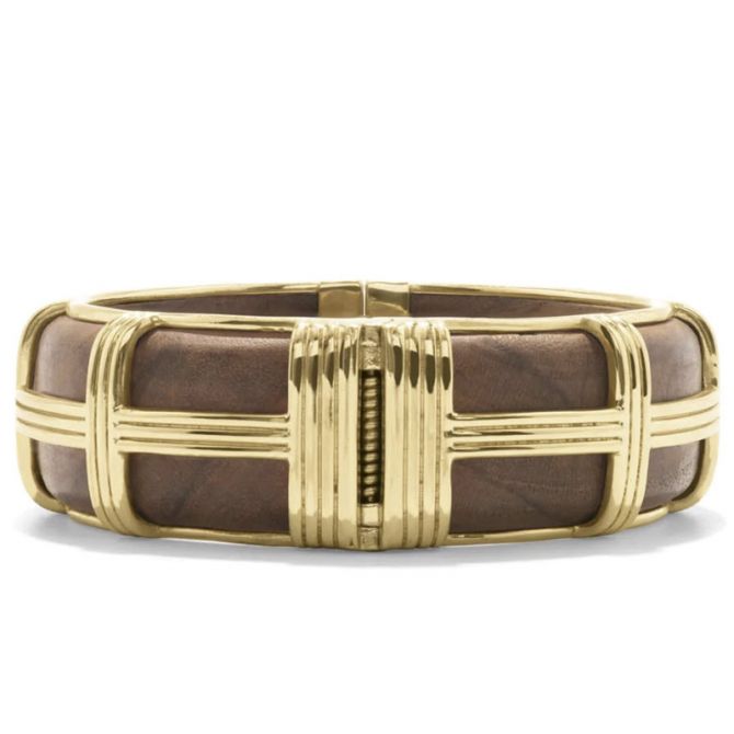 Capucine De Wulf Gaia Hinged Bangle, Teak