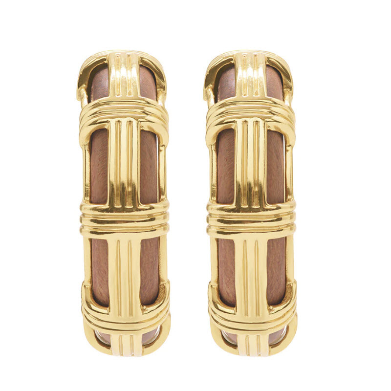 Capucine De Wulf Gaia Cage Hoop Earrings, Teak