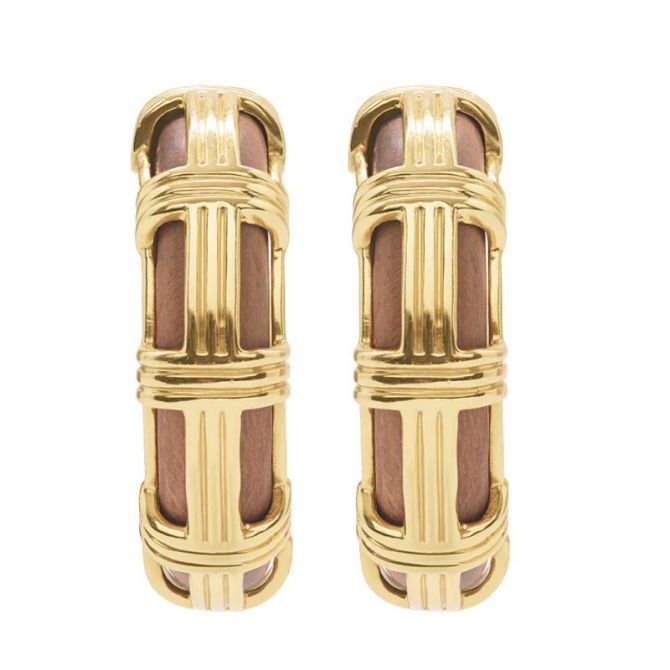 Capucine De Wulf Gaia Cage Hoop Earrings, Teak