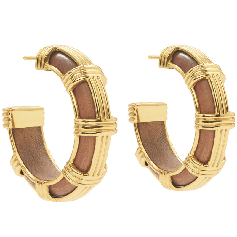 Capucine De Wulf Gaia Cage Hoop Earrings, Teak