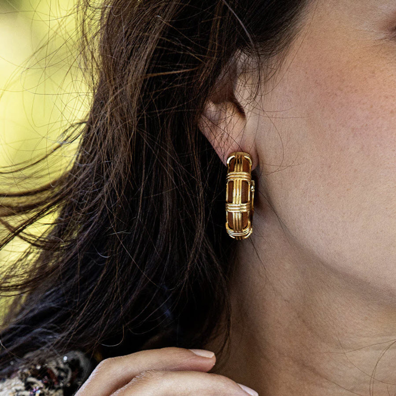 Capucine De Wulf Gaia Cage Hoop Earrings, Teak