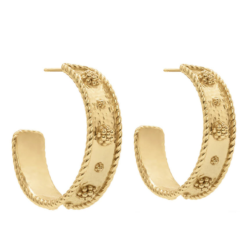 Capucine De Wulf Berry Hoop Earrings, Yellow Gold Plate