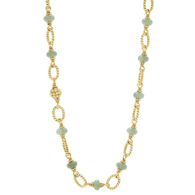 Capucine De Wulf Berry and Bead 24" Chain Necklace, Meadow Jade