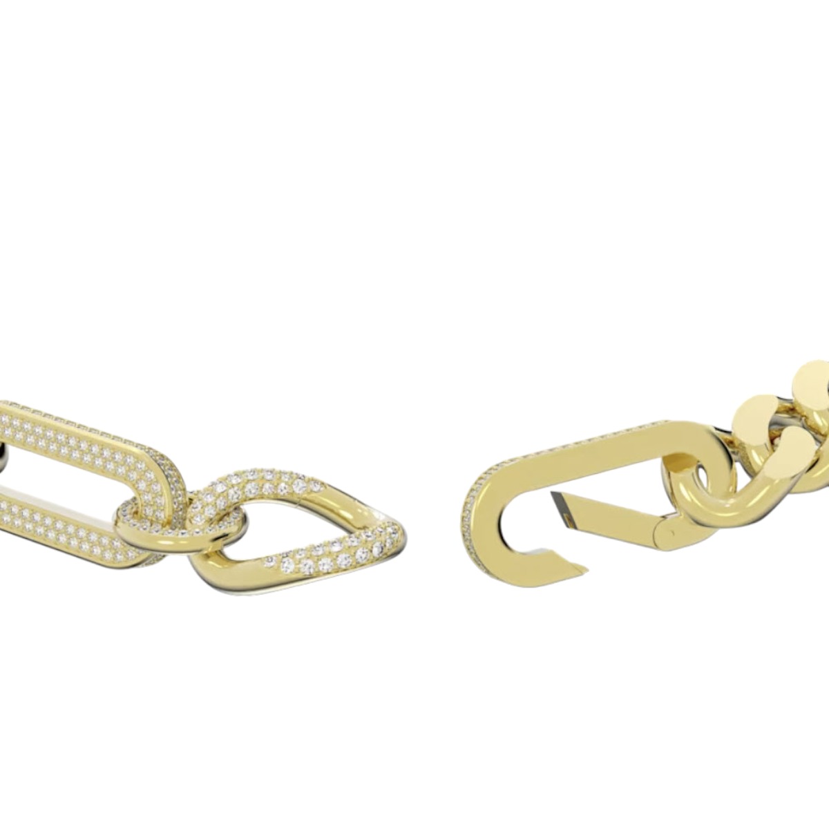 Swarovski Dextera Mixed Links Statement Necklace, White and Gold Tone Plated