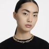 Swarovski Dextera Mixed Links Statement Necklace, White and Gold Tone Plated
