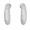 Swarovski Luna Half Moon Drop Earrings, White and Rhodium Plated