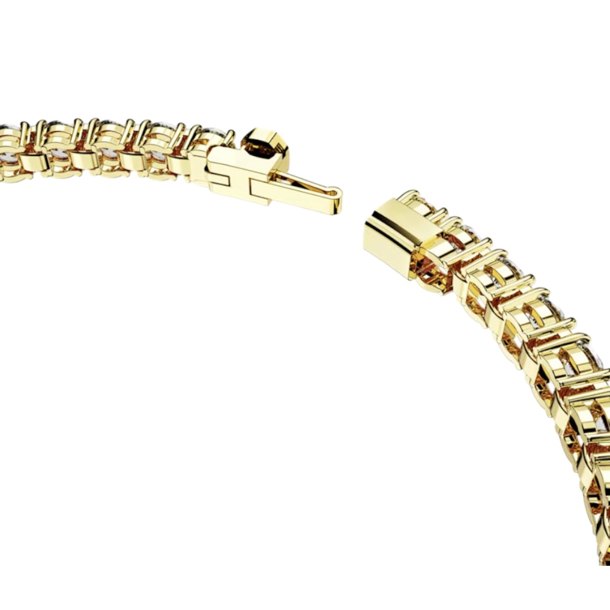 Swarovski Matrix Round Cut Tennis Bracelet, White and Gold Tone Plated