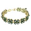 Swarovski Idyllia Mixed Cuts Multiple Clover Bracelet, Green and Gold Tone Plated