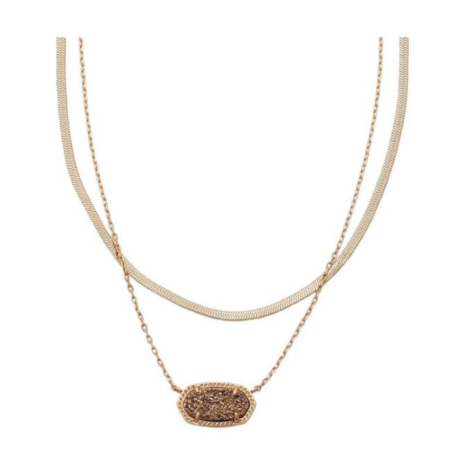 Elisa rose gold pendant necklace in rose gold drusy outlet