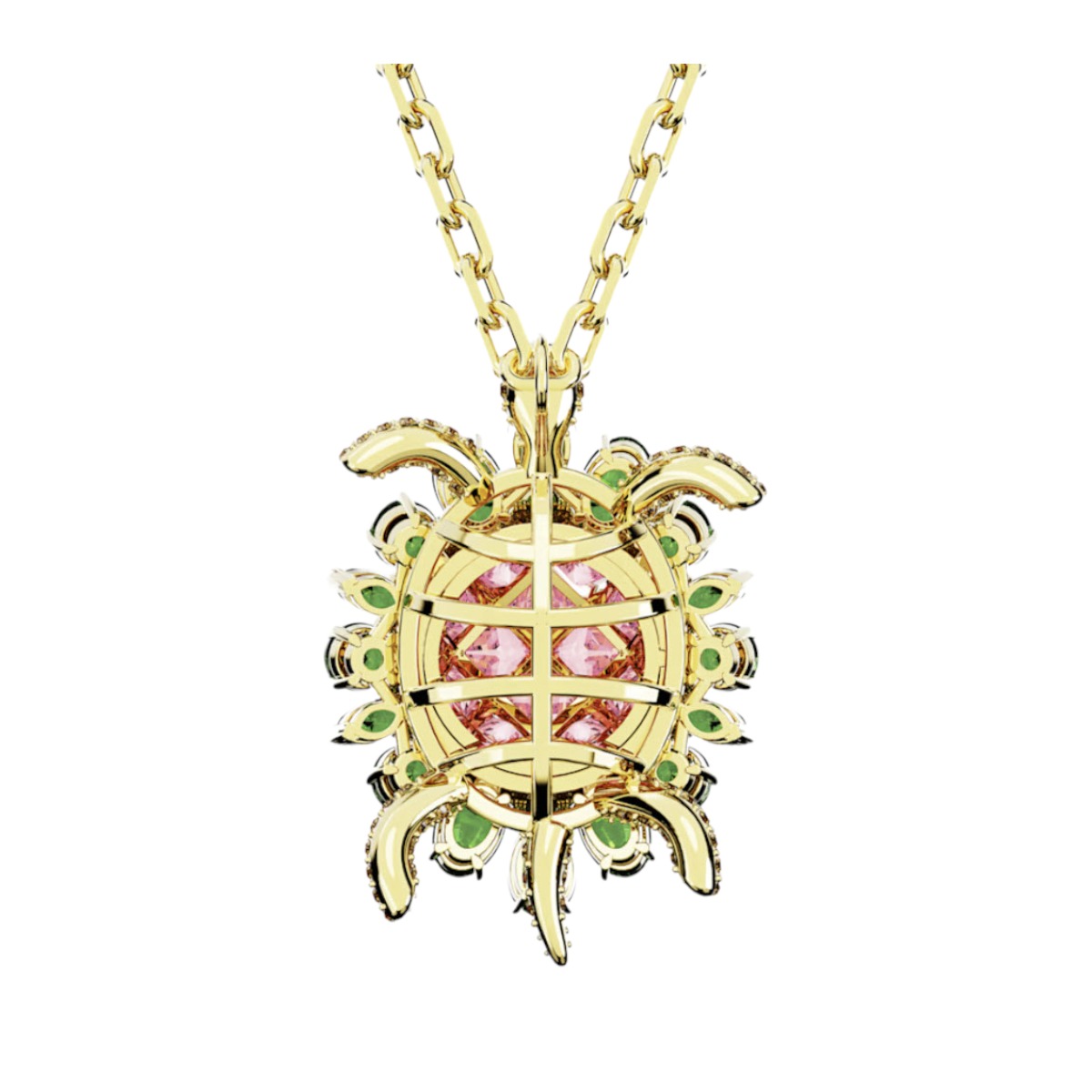 Swarovski Idyllia Turtle Pendant, Multicolored and Gold Tone Plated