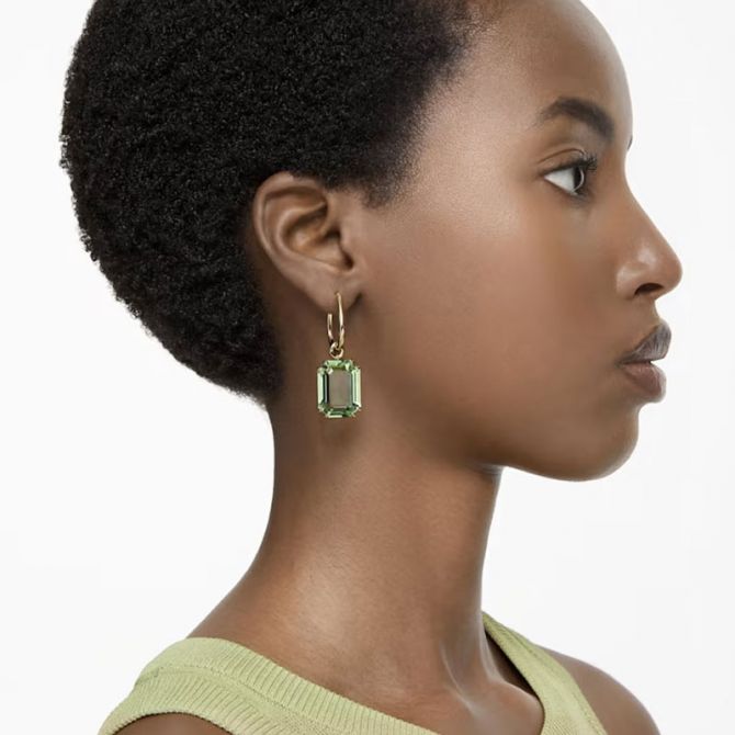 Green and gold drop earrings discount