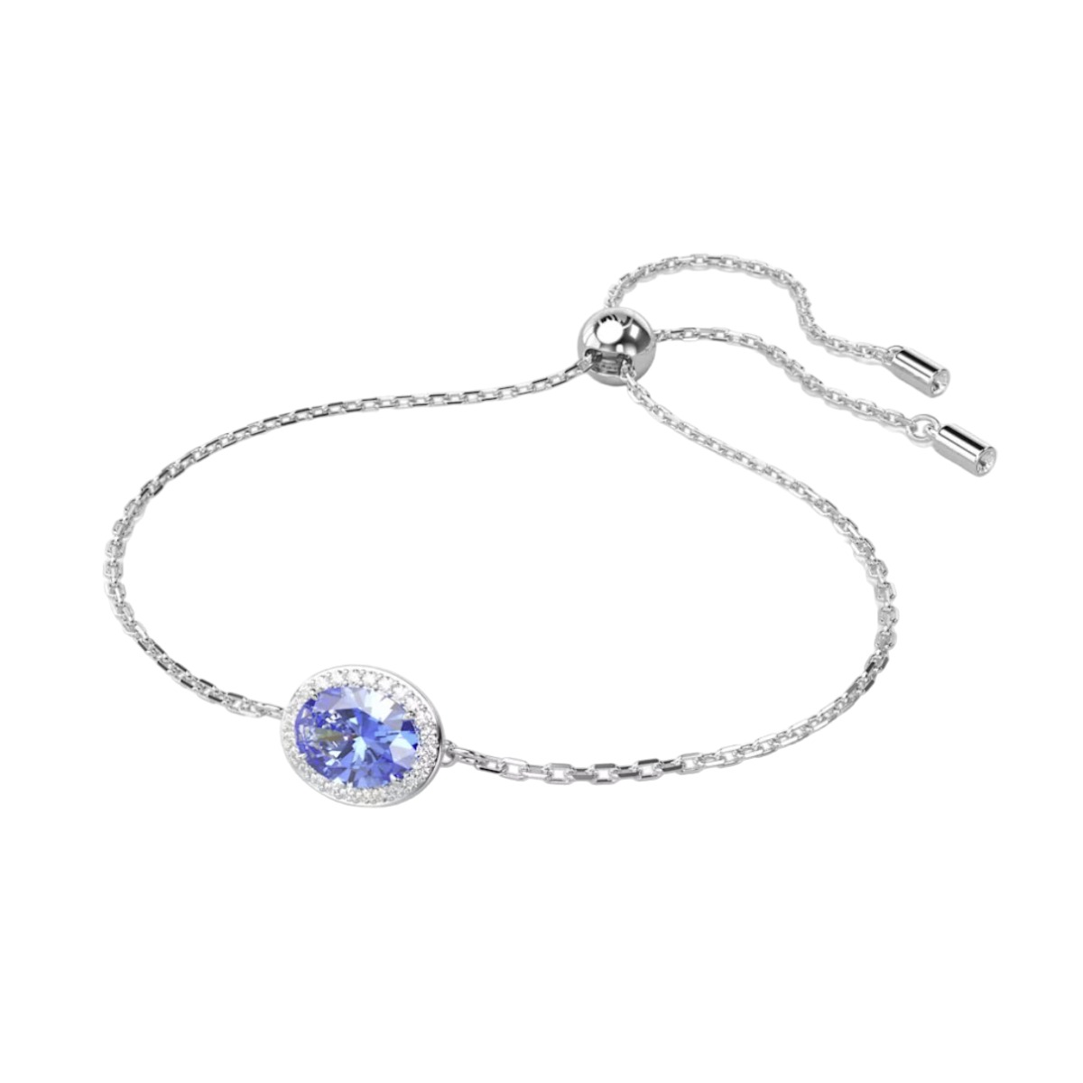 Swarovski Constella Oval Cut Bracelet, Blue and Rhodium Plated
