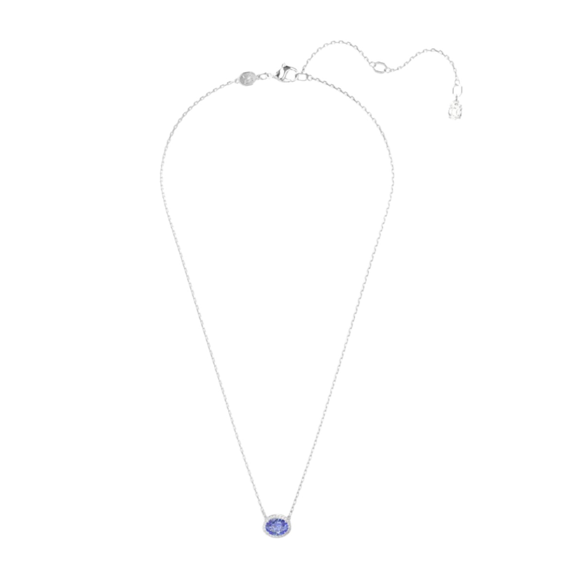 Swarovski Constella Oval Cut Necklace, Blue and Rhodium Plated