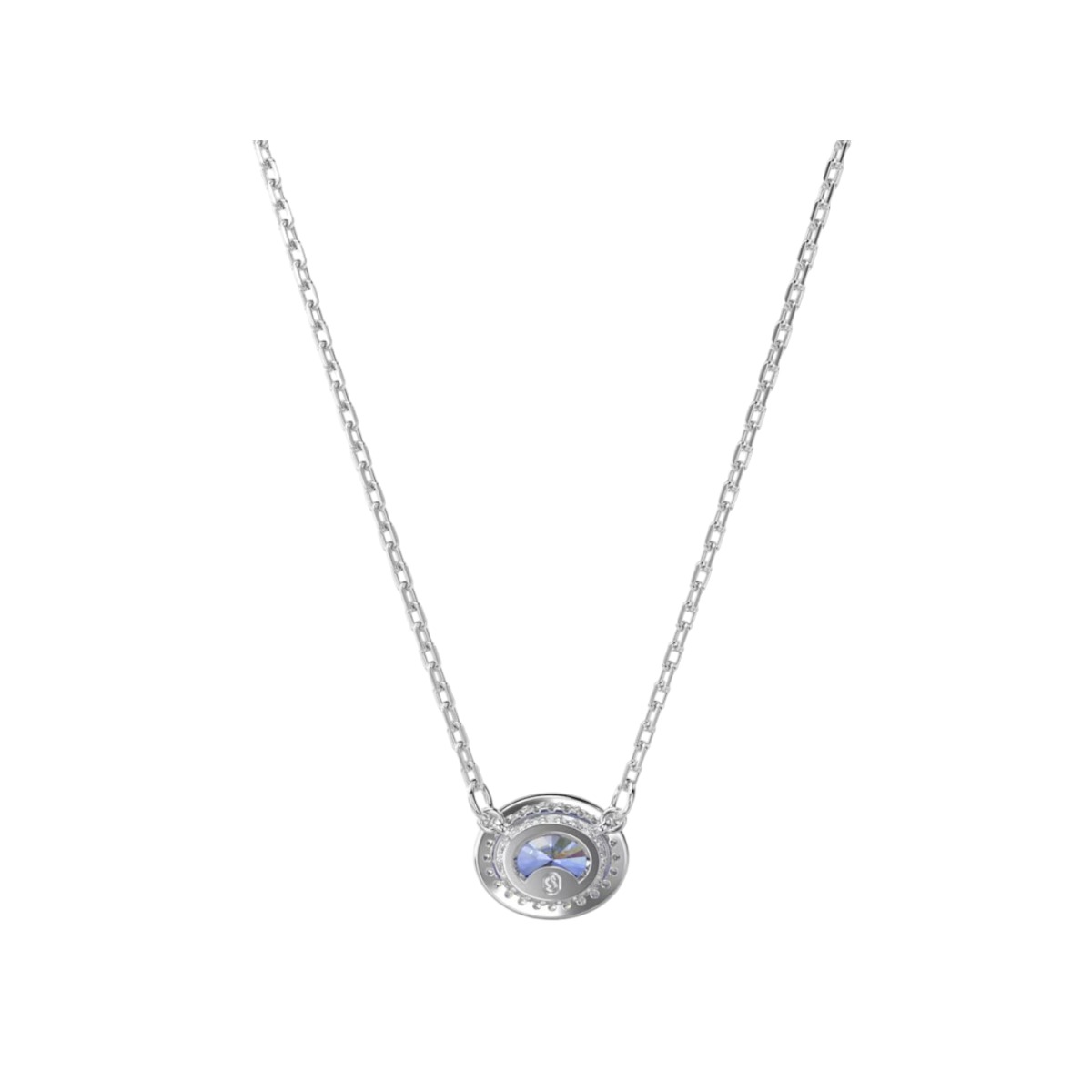 Swarovski Constella Oval Cut Necklace, Blue and Rhodium Plated