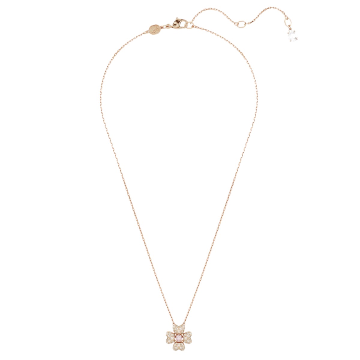 Swarovski Idyllia Clover Pendant, White and Rose Gold Tone Plated