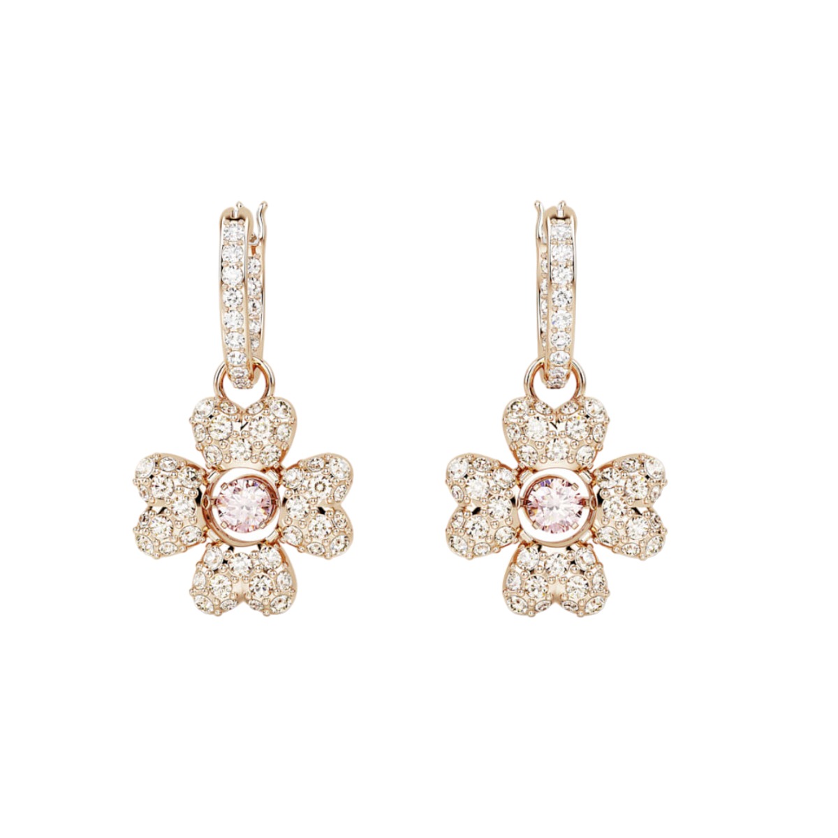 ピアス SWAROVSKI Idyllia green gold-tone clover drop earrings 56706 Idyllia drop earrings, Clover, Green, Gold-tone plated